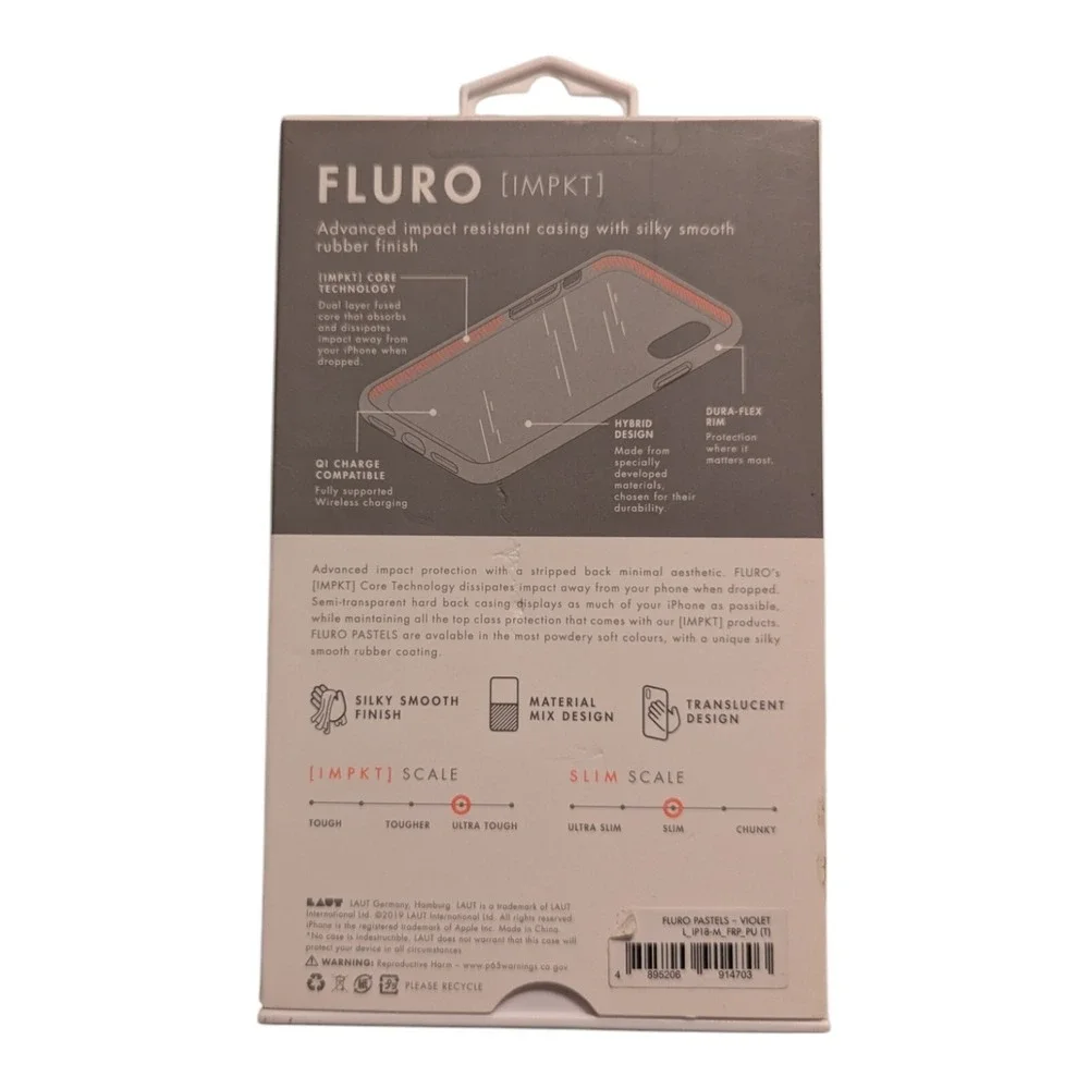F5. Laut Case For Apple iPhone XR - Fluro Pastels Violet With Translucent Finish